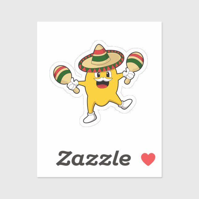 Mango as Musician with Maraca Sticker (Sheet)