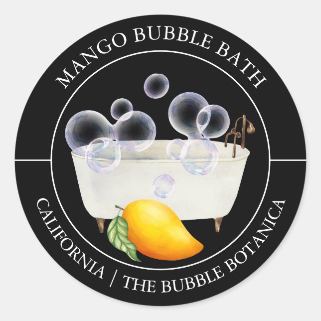 Mango Bubble Bath label (Front)