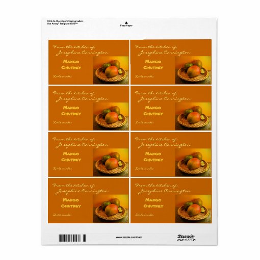 Mango Chutney Canning Labels | Zazzle