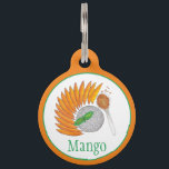 Mango Coconut Sticky Rice Dessert Thai Food Pet ID Tag<br><div class="desc">Design features an original marker illustration of mango sticky rice (khao niaow ma muang), a popular Thai dessert made with sweet mango fruit, coconut milk, and rice. Ideal for a Thai restaurant, foodie, cooking or Thailand travel enthusiast, mango lover, or fan of Thai cuisine. This food themed illustration is also...</div>