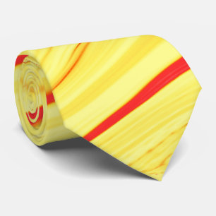 Mango cream, with curved red or coral stroke neck tie