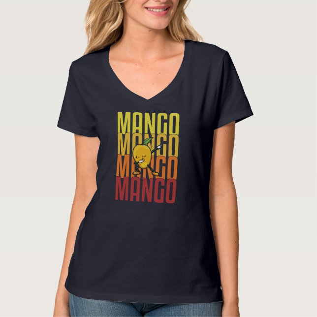 Mango Dabbing Fruit Funny Women Mangoes Love T-Shirt (Front)