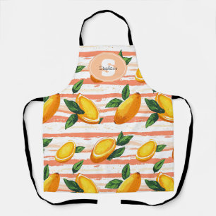Mango Fruit Pattern with Green Leaves Apron