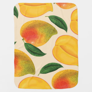 Mango Fruit Seamless Pattern Baby Blanket