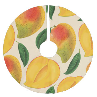 Mango Fruit Seamless Pattern Brushed Polyester Tree Skirt