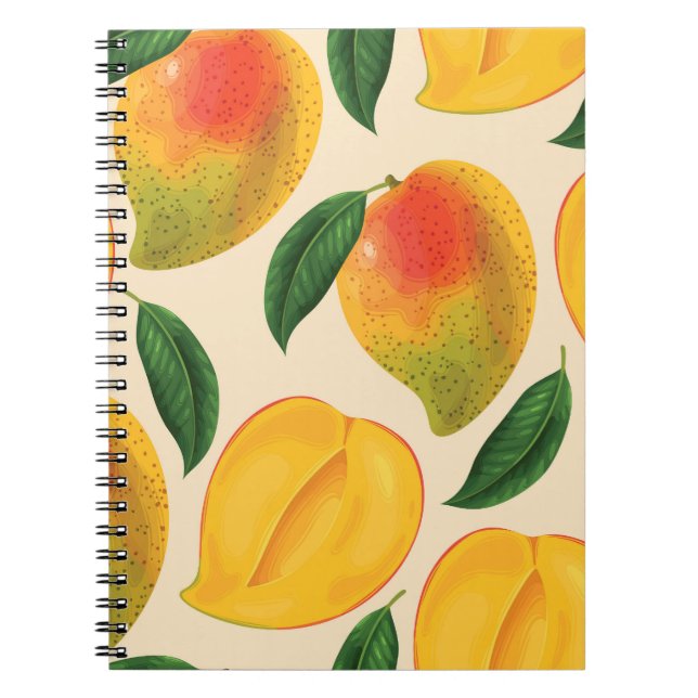 Mango Fruit Seamless Pattern Notebook (Front)