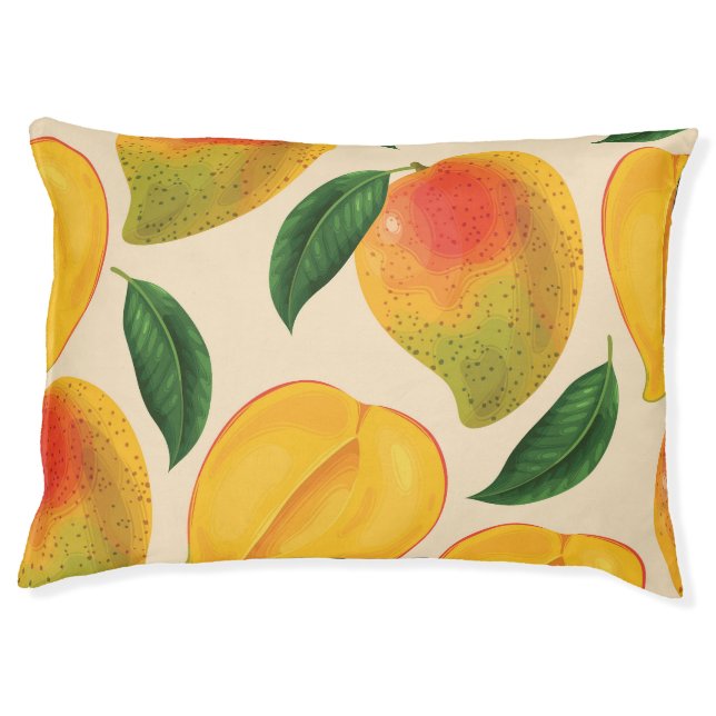 Mango Fruit Seamless Pattern Pet Bed (Front)
