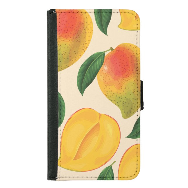 Mango Fruit Seamless Pattern Samsung Galaxy Wallet Case (Front)