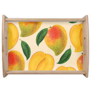 Mango Fruit Seamless Pattern Serving Tray