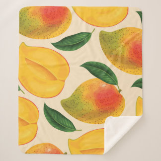Mango Fruit Seamless Pattern Sherpa Blanket