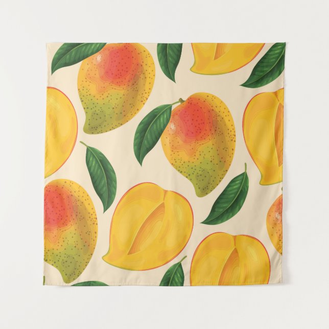 Mango Fruit Seamless Pattern Tapestry (Front)