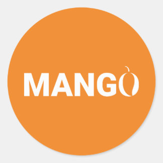 Mango fruit text classic round sticker