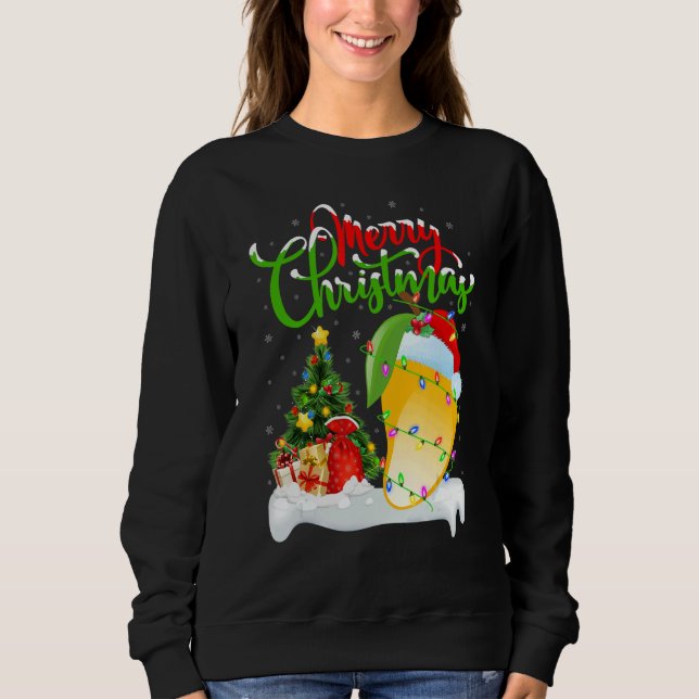 Mango Fruit   Xmas Decorations Santa Mango Christm Sweatshirt (Front)