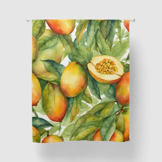 Mango Fruits and Leaves Blackout Curtains