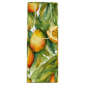 Mango Fruits and Leaves Wine Gift Bag