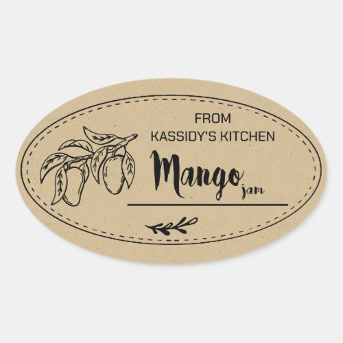 Mango Jam Oval Sticker