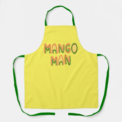 Mango Man funny typographic design Apron