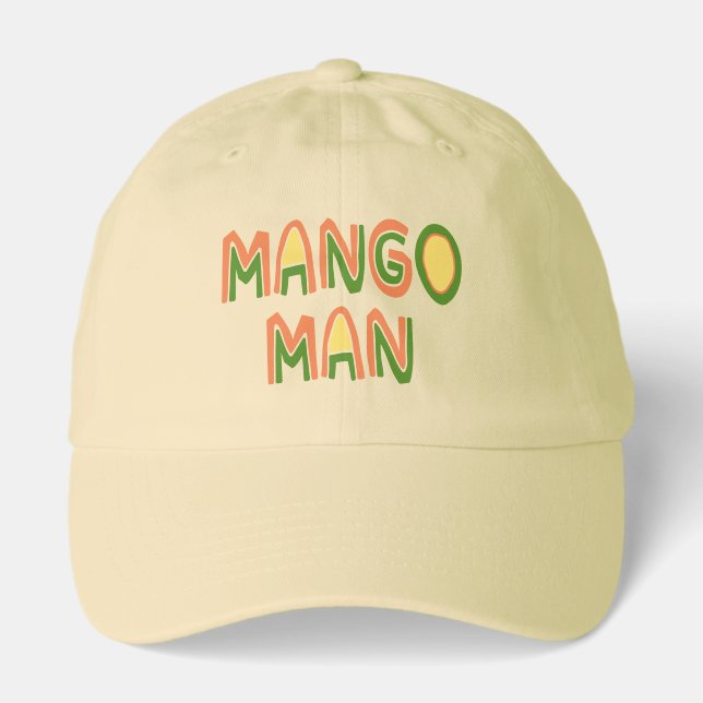 Mango Man tropical colors typographic Hat (Front)