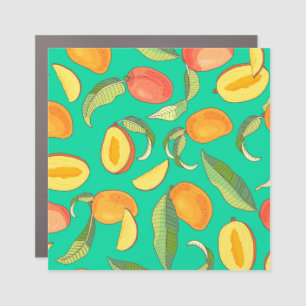 Mango Medley: Tropical Fruit Pattern Car Magnet