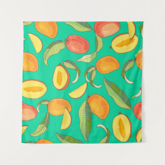 Mango Medley: Tropical Fruit Pattern Tapestry