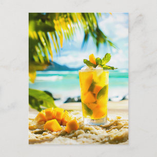 Mango Mint Cocktail – Tropical Vibes Holiday Postcard