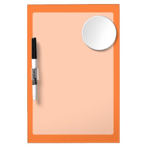 Mango Orange Color Accent ready to customize Dry Erase Board With Mirror