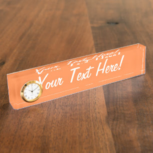 Mango Orange Color Background ready to customize Name Plate