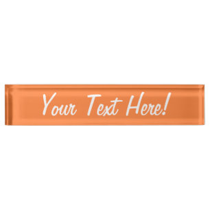 Mango Orange Color Background ready to customize Name Plate