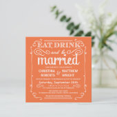 Mango Orange Eat Drink be Married Wedding Invites (Standing Front)