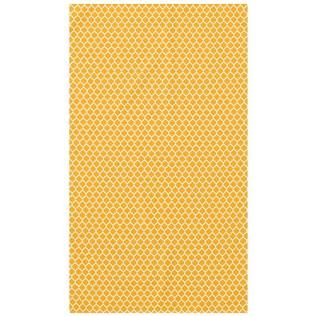 Mango Orange Moroccan Quatrefoil Pattern Spring Tablecloth (Front)