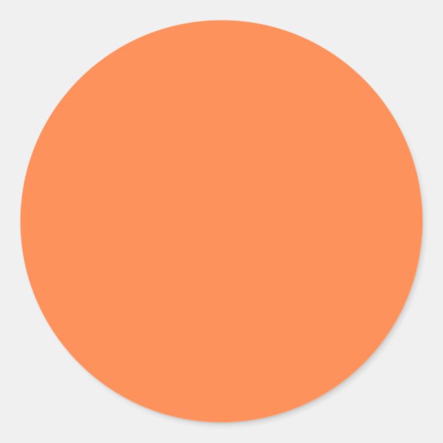 Mango Orange Solid Color | Classic | Elegant Round Sticker (Front)