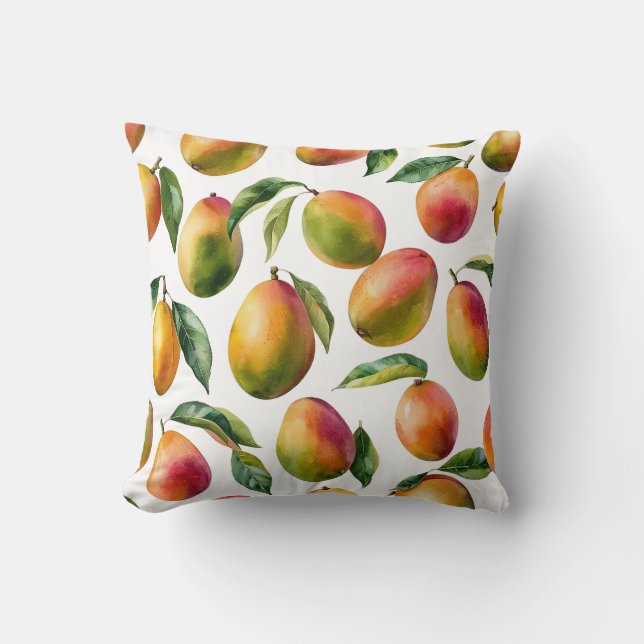 Mango Pattern Throw Pillow (Front)
