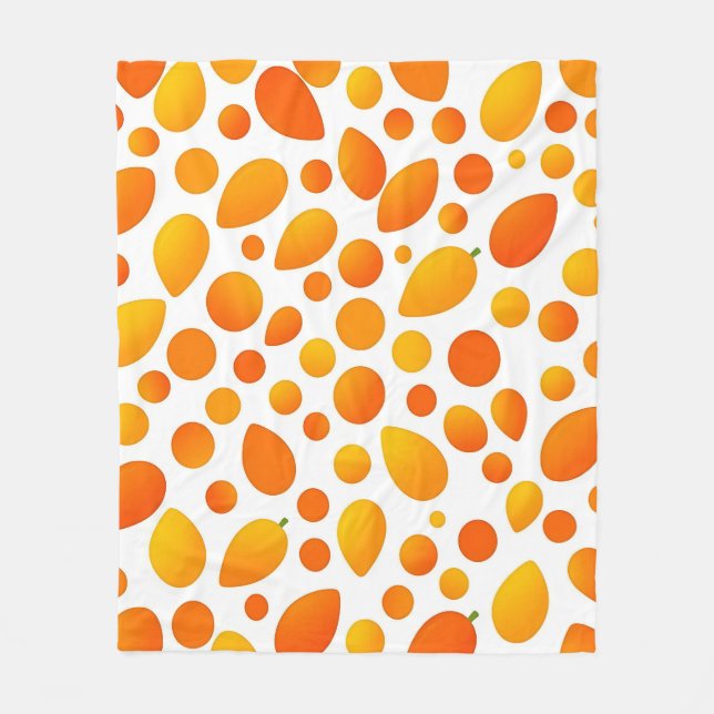 Mango Pattern Vibrant Tropical Fruits Fleece Blanket (Front)