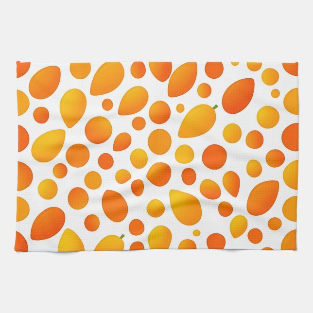 Mango Pattern Vibrant Tropical Fruits Kitchen Towel (Horizontal)