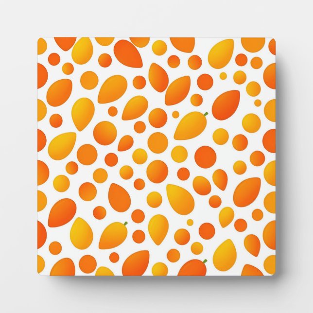 Mango Pattern Vibrant Tropical Fruits Plaque (Front)