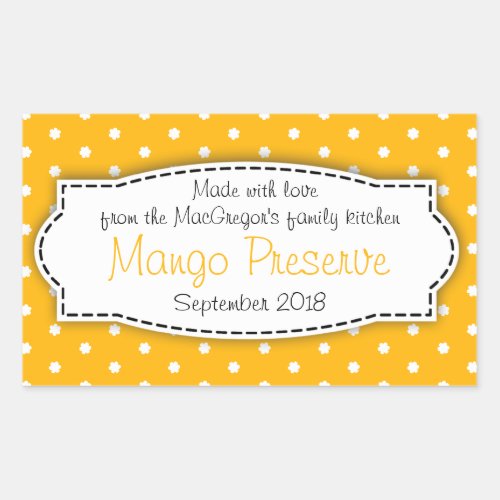 Mango preserve jam orange food label sticker