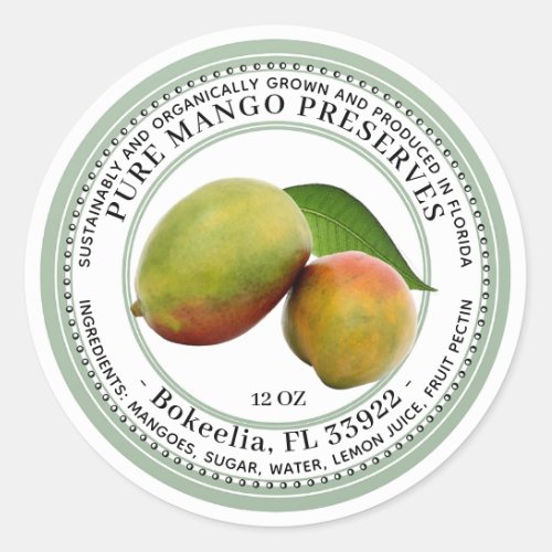 Mango Preserves Jelly Label Organic Sustainable   