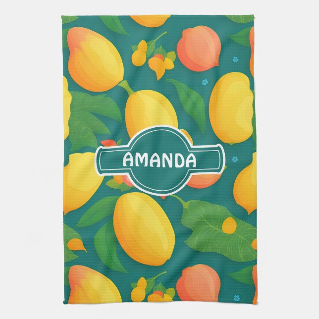 Mango Rainbow Colorful Personalized Pattern Kitchen Towel (Vertical)