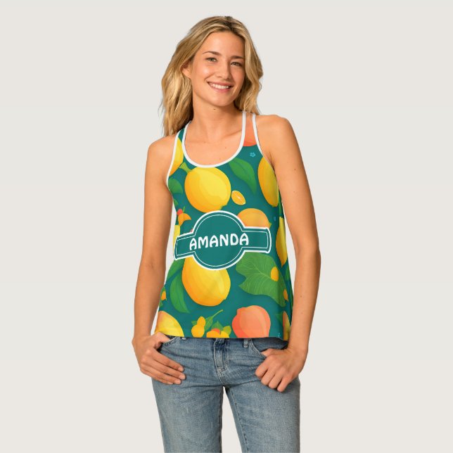 Mango Rainbow Colorful Personalized Pattern Tank Top (Front Full)