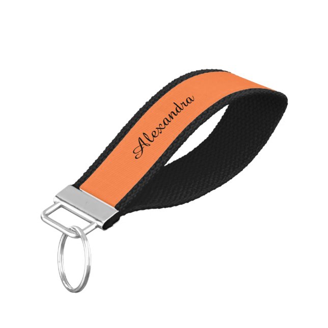 Mango Solid Color Wrist Keychain (Angled Down)
