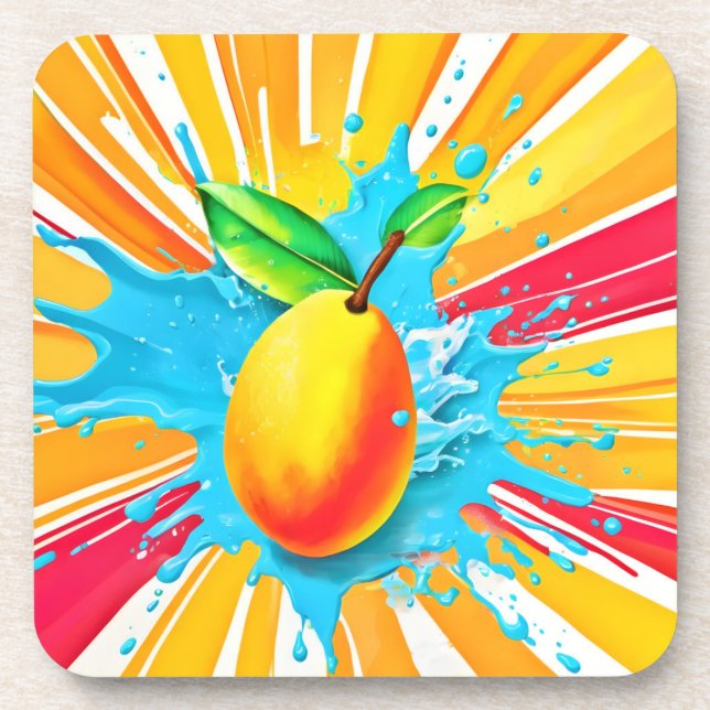 Mango Splash Delight Beverage Coaster (Front)