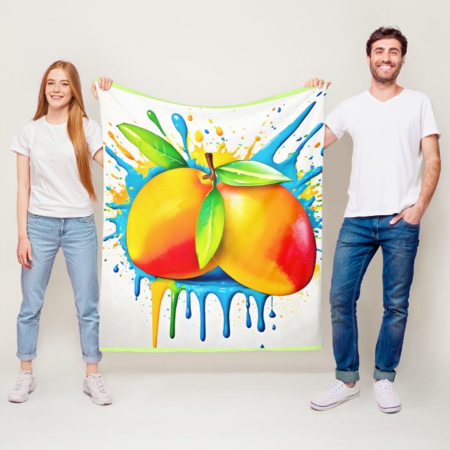 Mango Splash of Color Fleece Blanket (In Situ)