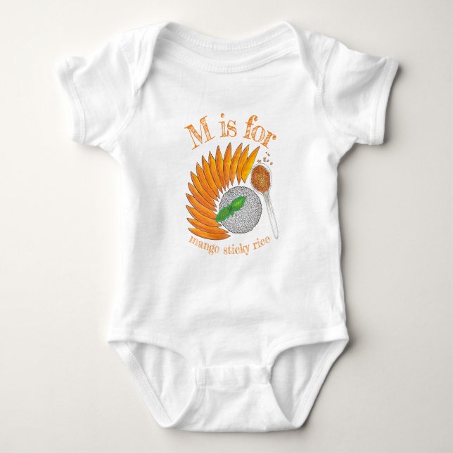Mango Sticky Rice Dessert Thai Food Cuisine Baby Bodysuit (Front)
