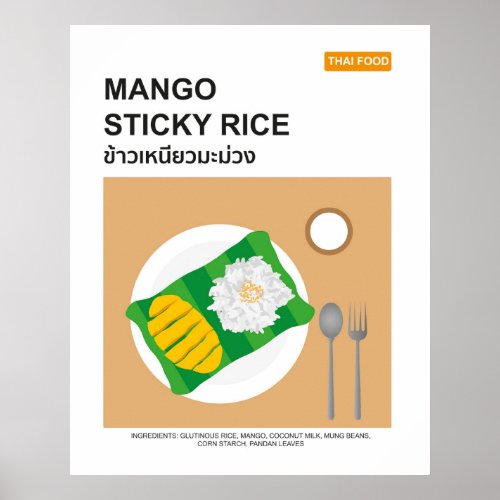 Mango Sticky Rice Thai Travel Food Wall Art