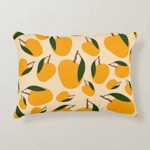 Mango Summer Fruit Pattern Accent Pillow