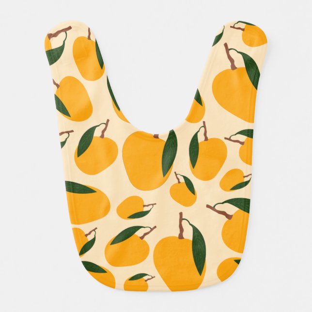 Mango Summer Fruit Pattern Baby Bib (Front)