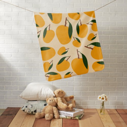 Mango Summer Fruit Pattern Baby Blanket