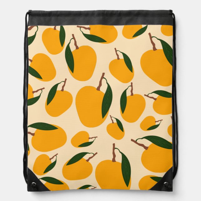 Mango Summer Fruit Pattern Drawstring Bag (Front)