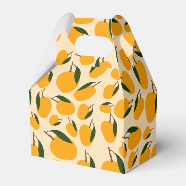 Mango Summer Fruit Pattern Favor Boxes (Front Side)