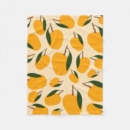 Mango Summer Fruit Pattern Fleece Blanket